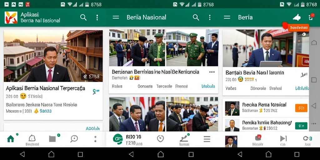 Tampilan antarmuka aplikasi Berita Nasional 8768 yang modern dan informatif.