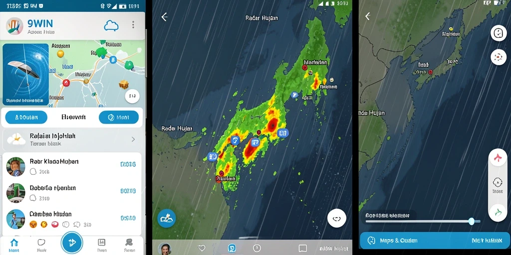 Tampilan antarmuka 9WIN yang modern dan informatif untuk radar hujan.