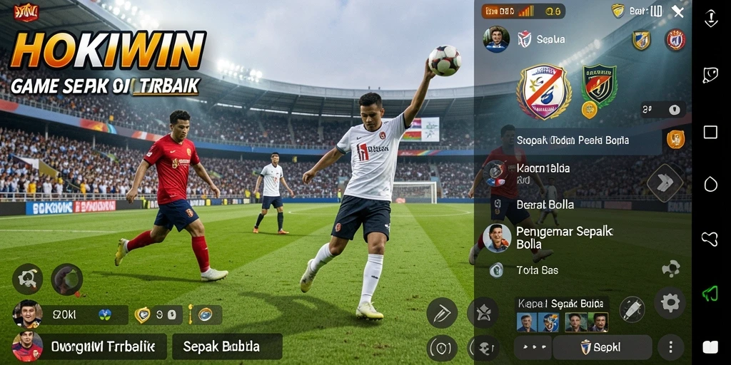 Tampilan antarmuka HOKIWIN dengan fitur sepak bola yang menarik.