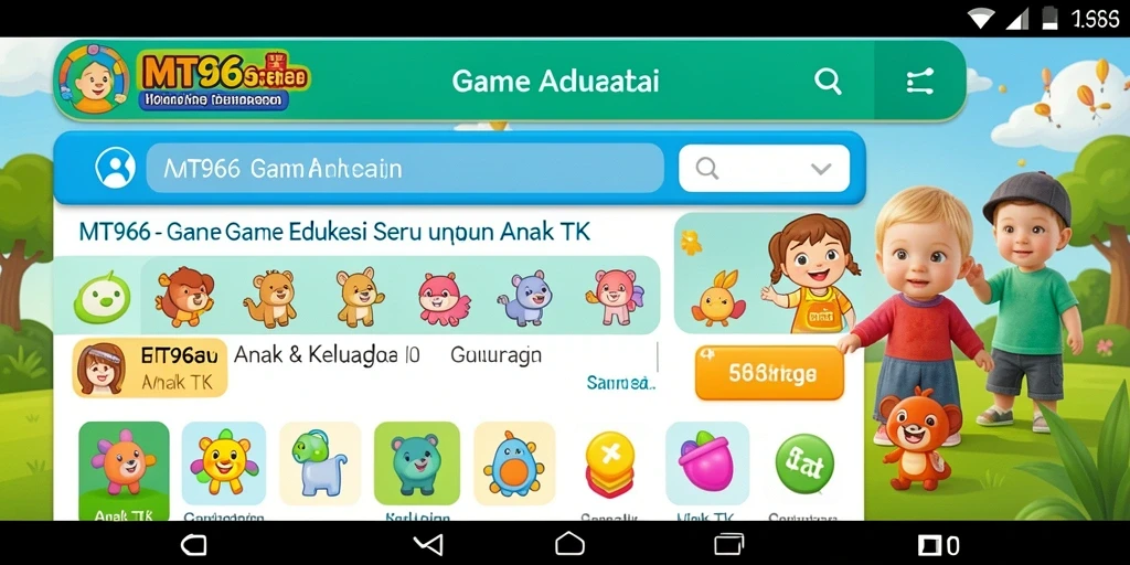 Tampilan antarmuka MT966 yang ceria dan menarik untuk anak-anak.