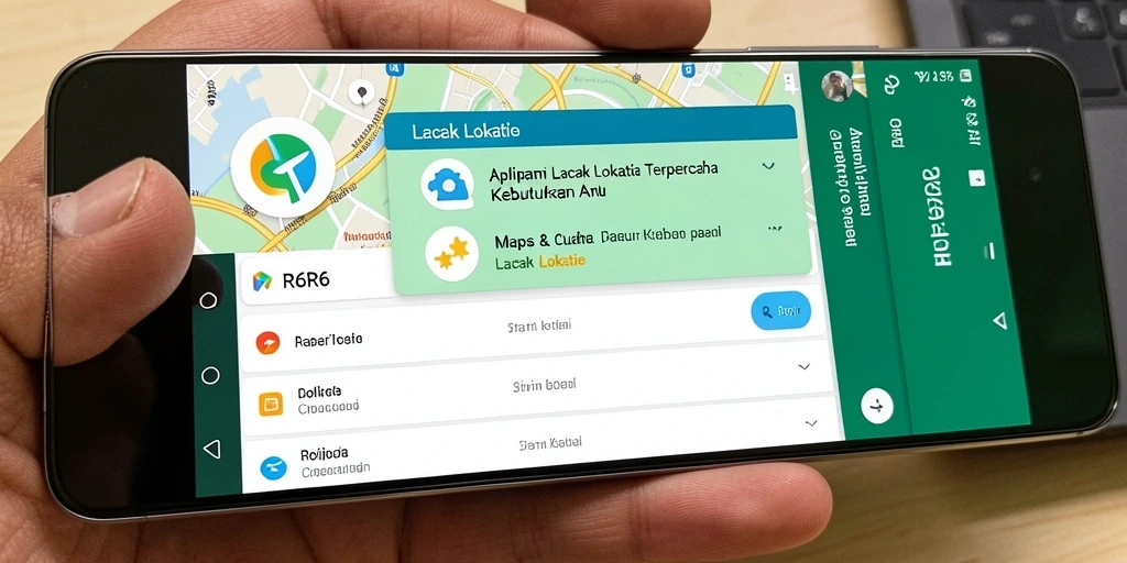 Tampilan antarmuka aplikasi R6R6 yang memudahkan navigasi lokasi.