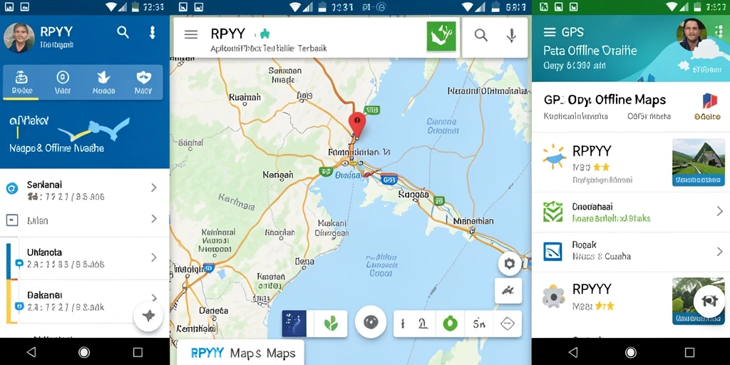 Antarmuka aplikasi RPYYY yang memudahkan navigasi GPS Offline.
