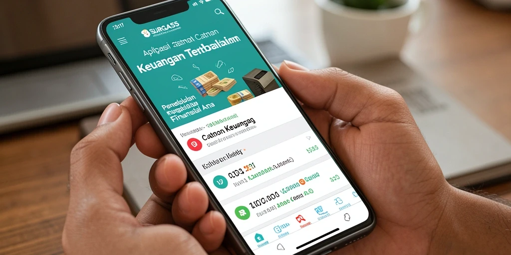 Antarmuka SURGA55 yang sederhana untuk catatan keuangan.