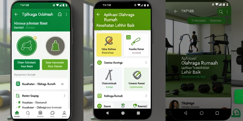 Tampilan antarmuka TKP188 yang sederhana dan fungsional untuk olahraga rumah.